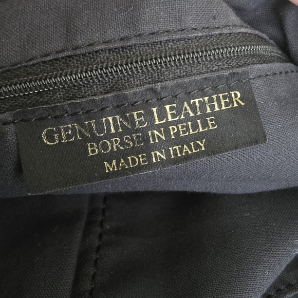 Borse In Pelle Brown Genuine Leather Hobo Crescent Shoulder Bag Fringe Italy - Picture 13 of 16